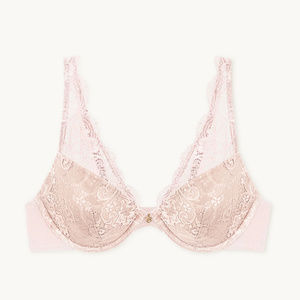 Lace Contour Plunge Bra in Soft Pink, 34DDD/34F